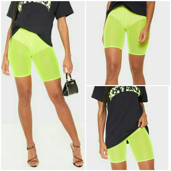 Neon Mesh 90's Biker Shorts layering sheer street - Picture 3 of 8